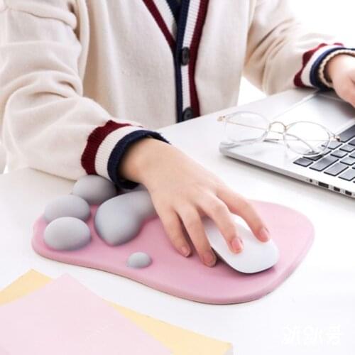 Cute Cat Paw Mouse Pad Kawaii Gaming Desk Pad Nonslip Silicone Mice Mat Table Mat Laptop Game Computer Keyboard Desk Set