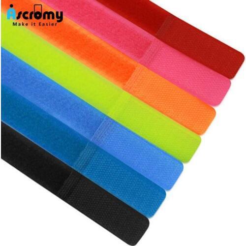 Ascromy 100PCS Reusable Fastening Cable Ties Management Straps For Computer Charger TV PC Cables Organizer Wraps Cable Winder