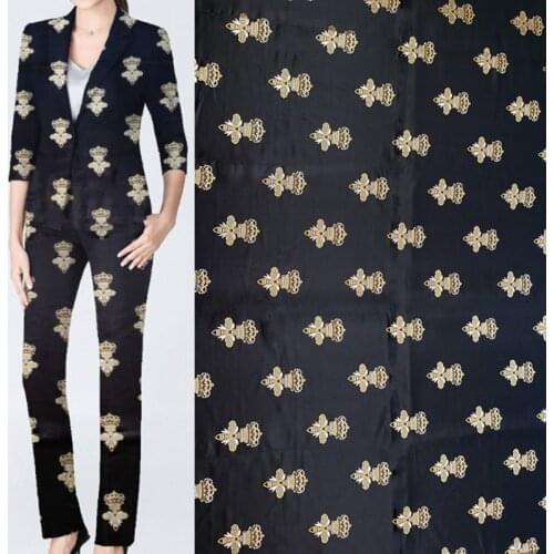 Fashion Gold Bee Jacquard Brocade Fabric For Woman/Man Autumn Dress Pants and Suit DIY Cloth Sewing Material