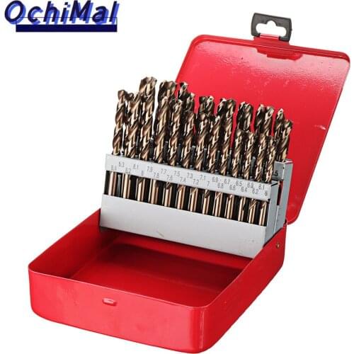 41/51 Pcs HSS-Co M35 Cobalt Straight Shank Twist Drill Bit Set with Metal Case Power Tools Accessories for Stainless Steel Wood