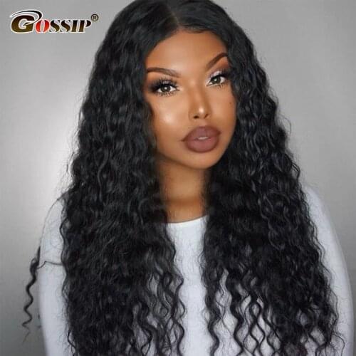 180 Density Human Hair Wigs Deep Wave Transparent Lace Front Human Hair Wigs T Part Brazilian Wig