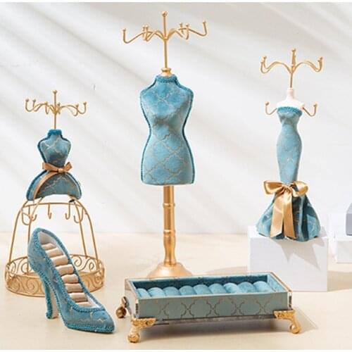 R2LE Jewellery Display Stand Princess Dress Necklace Jewellery Stand Holder Lady Model Dress High-Heeled Shoes Earring Ring