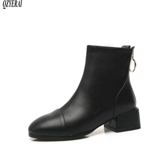 QZYERAI New winter ankle Women boots fashion Female boots keep warm snow boots Women shoes Size 34-43