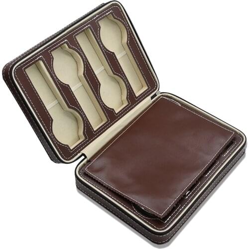 High Quality Leather Fiber Luxury Watch Box Jewelry Storage Box Watch Organizer for Rings Bracelet Display Holder Case