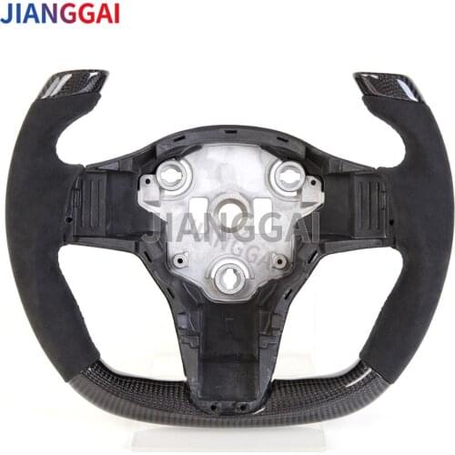 Steering Wheel Fit For Tesla Model3 Model Y Alcantara Customized Yoke Sport Racing Wheel
