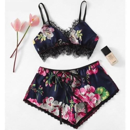 Sexy Lingerie Sets Women Lace Sleepwear Babydoll Nightdress Pajamas Set 2pcs Crop Top G-string Summer Lingerie Sexy Hot Erotic