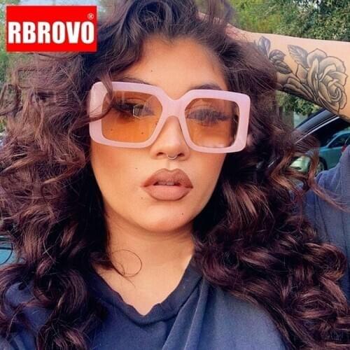 RBROVO Oversized Square Sunglasses Women 2021 Retro Gradient Sun Glasses Men Blue Luxury Brand Glasses Vintage Eyewear UV400