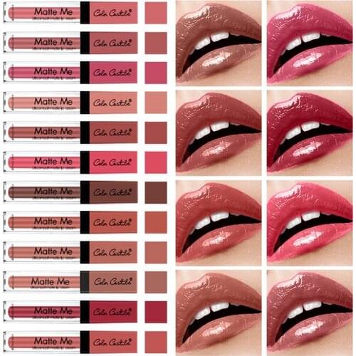 COLOR CASTLE matte lipstick waterproof 12 color moisturizing lip gloss batom matte nude lip tint smooth lip cream HF057