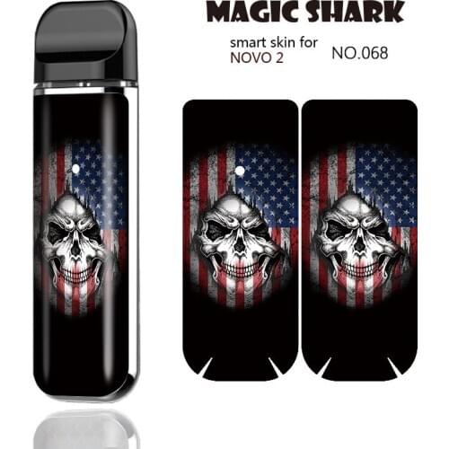 Magic Shark Skull USA Flag Tiger Vape Full Wrap Sticker Pod Case Full Wrap Film Skin Cover for Smok Novo 2