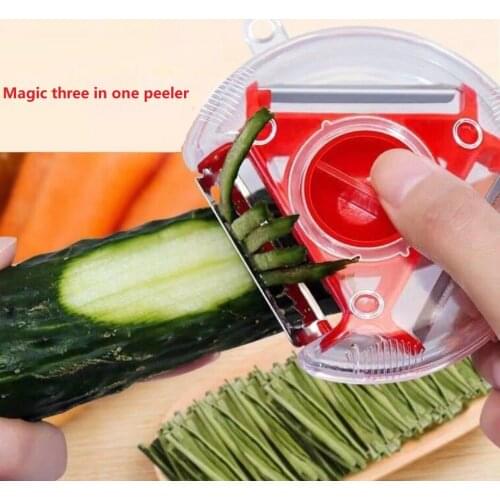 Magic Trio Peeler Slicer Stainless Steel Peeler Shredder Julienne Cutter Multi Peel Blade Zesters Grater Kitchen Tool