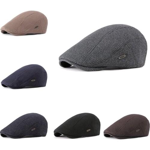 Unisex Adjustable Beret Cap Sunshade Knitted Hat Outdoor Autumn Winter Casual Style Cap Headwear Accessories gs HS