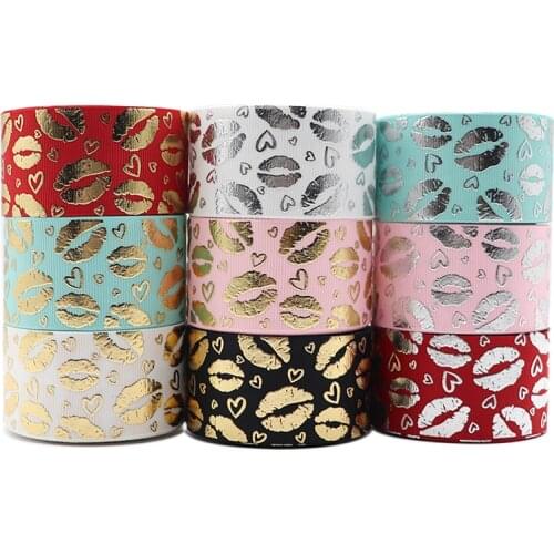 10 Yards 1.5" 38MM Valentines Day Printed Grosgrain Ribbons For Hair Bows DIY Handmade Materials Y2020120404
