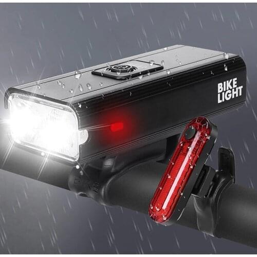 2400 mAh Bicycle Light Set 1500LM USB Bike Lights IPX6 6 Modes Power Bank MTB Mountain Road Bike Front Lamp Cycling Equipment