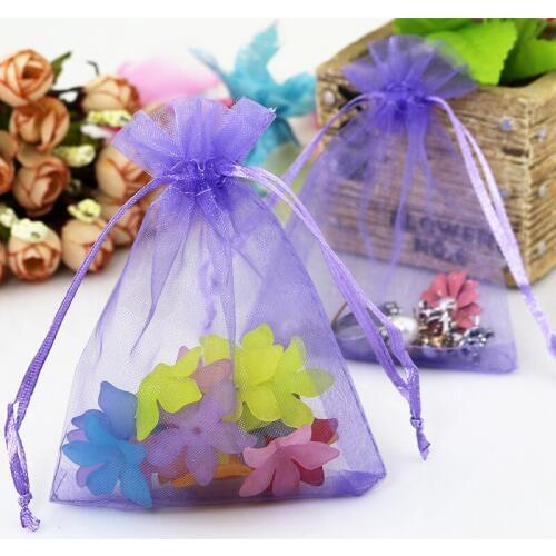 30X40cm (12"x16")Free Shipping Violet Color Jewelry Packing Drawable Organza Bags Big Wedding Gift Bags & Pouches 100pcs/lot