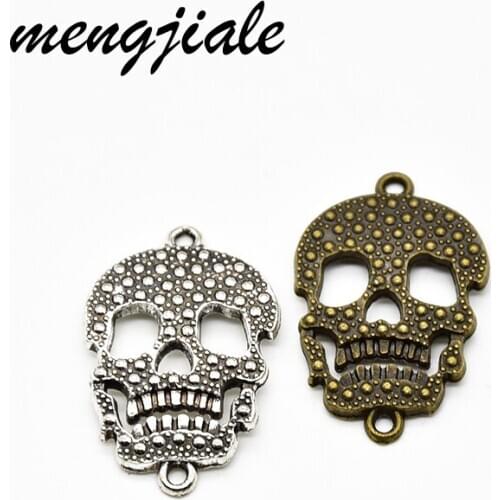 6pcs wholesale zinc alloy charms Skull connector Charms for DIY Supplies Jewelry Making 34*22mm