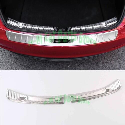Accessoires Voor Tesla Model 3 2018 2019 Roestvrij Staal Binnenste Kofferbak Bumper Voet Bekleding Staart Deur Sill Scuff Besche