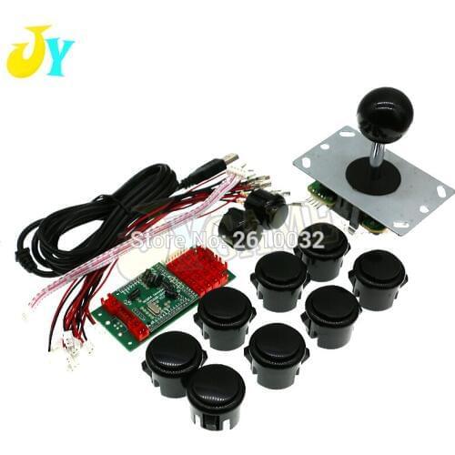 Arcade Game Joystick DIY Kit PC / XBOX360 2 In 1 USB Encoder + 5Pin 4/8 Way Joystick + Push Button Built-in Microswitch