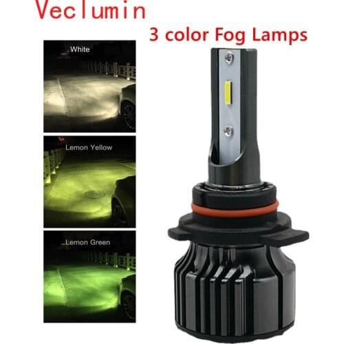 Car LED Fog Lemon green Lamp 1860 CSP Chip 14000Lm 40W Yellow White Green H1 H3 H7 H8 H9 H11 H16 H27 881 880 9005 HB3 9006 HB4