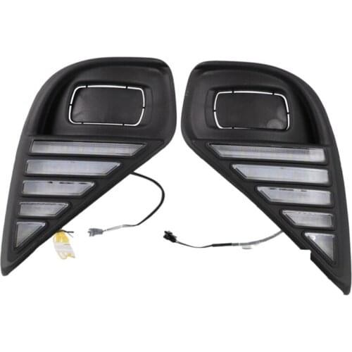 Car Front DRL Daytime Running Turn Signal Fog Lights for Toyota Highlander 2020-2021