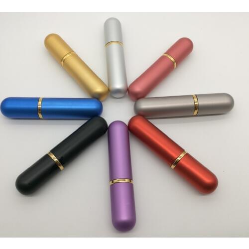 Free shipping 20pcs/lot Aluminum Nasal Inhaler sticks Blank for Essential Oil empty refillable Metal Inhaler tube with 8 colors