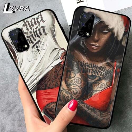 Sexy Tattoo Girl Fashion for OPPO Realme V15 X5 X3 X50 X7 X2 C17 C11 C3 C2 7 7i 6 6S 6i 5 Narzo 20 Pro Black Phone Case