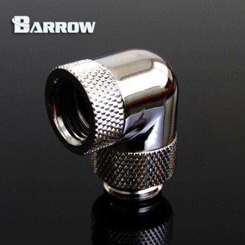 Barrow Black Silver G1 / 4''thread 90 degree two Rotary Fitting Adapter Rotating 90 degree water cooling Adapter TWT90S-V2