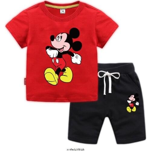 Disney Princess Boys Cartoon Mickey Mouse Minnie T Shirt Pants Suits t-shirt girls Boy Streetwear Clothes for Teenager kids Tops