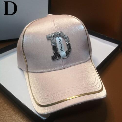 HT239 Cotton Snapback Hats Fashion Rhinestone D letter Baseball Cap Men&Women Spring Autumn Brand Female Street Gorras Bone Caps