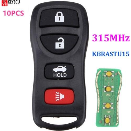KEYECU 10pcs/lot 3+1 button 315Mhz Remote Key control Fob KBRASTU15 for Nissan Infiniti 350Z Altima Armada Maxi FCC : KBRASTU15