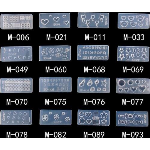 Beautiful 1 PC Nail Art Silicone Mold 27 Designs Durable 3D Stereo Crystal Carving Mold Crystal Powder Carved Nail Art Tool