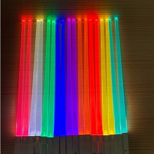 Creative 1 Pair LED Lightsaber Chopsticks Light Up Durable Lightweight Kitchen Dinning Room Party Portable Food Safe Tableware