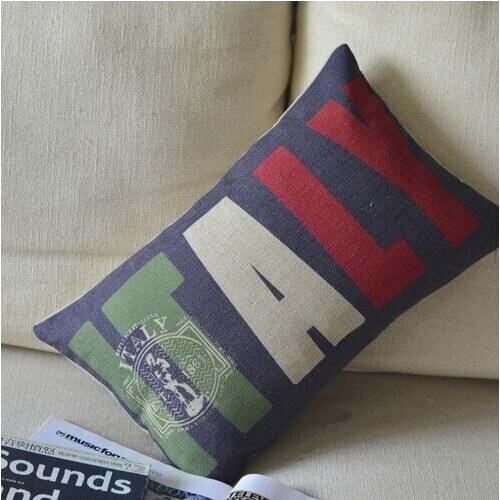 Minimalist ITALY Flag pillow cover,Linen Pillow case, Car Cushions Office Cushions Home Decor 30*50cm