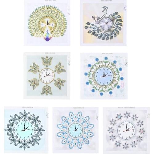 Special Shaped Diamond Art Kits Diamond Embroidery Paintings Wall Art Novetly Clock Canvas Full Drill (13.7X13.7inch/35X35CM)