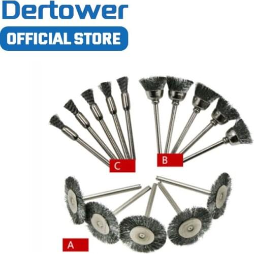 15pcs Brush Set Steel Wire Wheel Burr Abrasive Head Deburring Drill Tools Wheel Dremel Wire For Dremel Tools Accessories