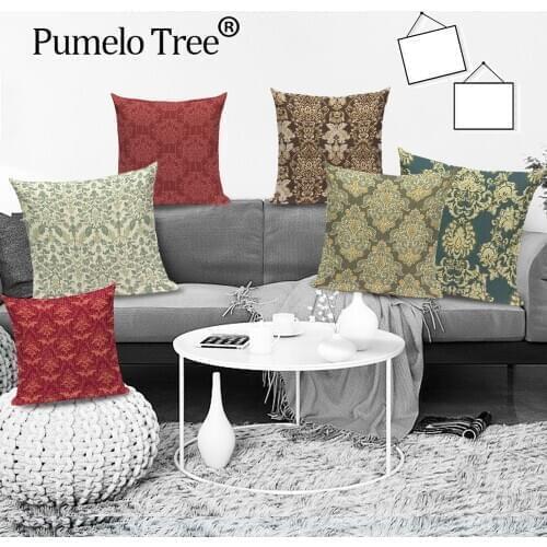 Retro Floral Throw Pillow Covers Geometric Moroccan Throw Pillow Case Vintage Pillowcase Decorative Decorative Cushions for Bed