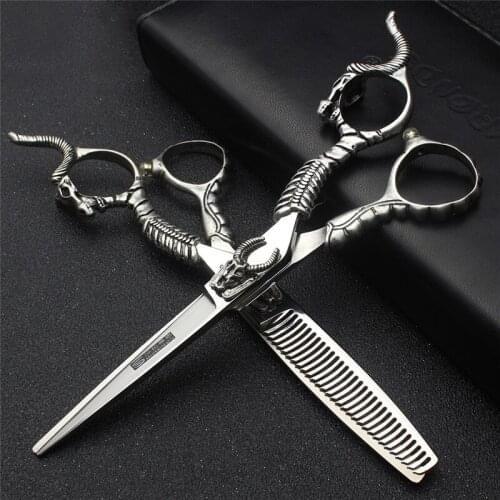 New 6 inch hairdressing scissors 440c professional japanese hair salon scissors barber set cutting thinning scissors haircuts