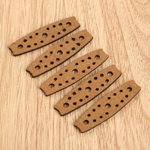 Hunting Microfiber Leather Slingshots Pouches Multi-hole Outdoor Shooting Bow Sling Shots Catapults Replacement 50X14X8mm 5Pcs