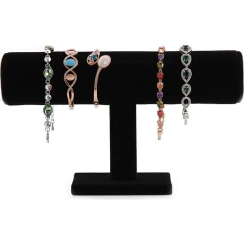 Portable Velvet/PU Leather Bracelet Bangle Necklace Display Stand Holder Watch Jewelry Organizer T-Bar Rack Droppshiping