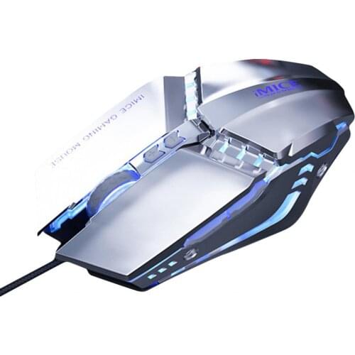 IMICE T80 Wired Mouse 7-Button with LED Colorful Breathing Light 800/1600/2400/3200DPI LED Gaming Wired Mouse for Home Office