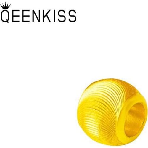 QEENKISS PT507 Fine Jewelry Wholesale Fashion Hot Woman Girl Mother Birthday Wedding Gift Ball 24KT Gold Pendant NO CHAIN