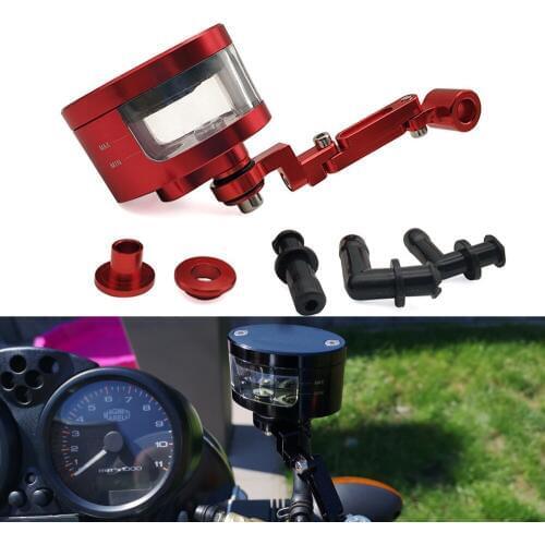CNC Motorcycle Brake Fluid oil Reservoir Cup tank +support bracket For KAWASAKI KLX KX 65 85 100 125 250 250F 450F KLX125
