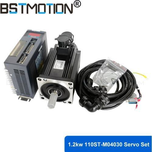 1.2kw Servo motor 110ST-M04030 AASD Servo driver 4N.M 3000RPM 110ST AC Servo Motor CN1 Modbus Driver for cnc spindle motor