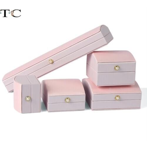 High Quality Brushed Arch Pearl Clasp Jewelry Box Ring Pendant Bracelet Box Jewelry Necklace Holder Bulk Packaging