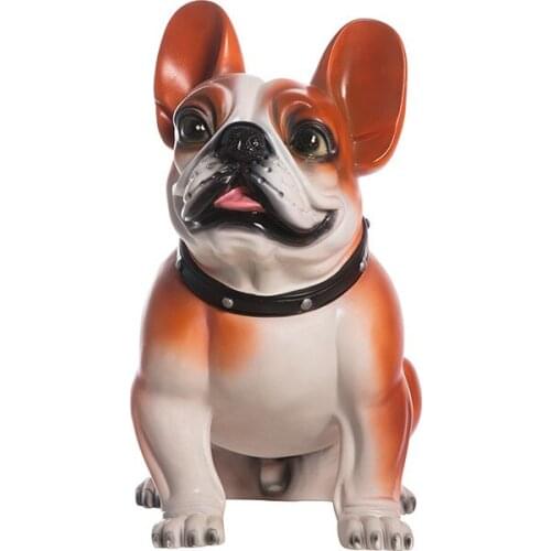 WU CHEN LONG Bulldog Art Sculpture Decor Dog Statue PVC Craft Modern Window Dressing Home Decorations Animal Figurine R4830