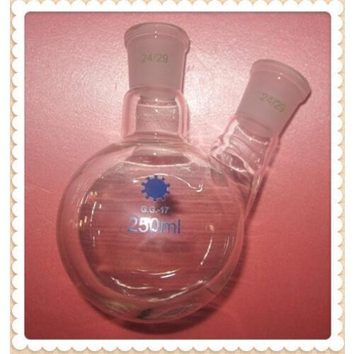 Two necks,100ml,Flat Bottom Glass Flask,Glass Boiling Vessel,2-necks