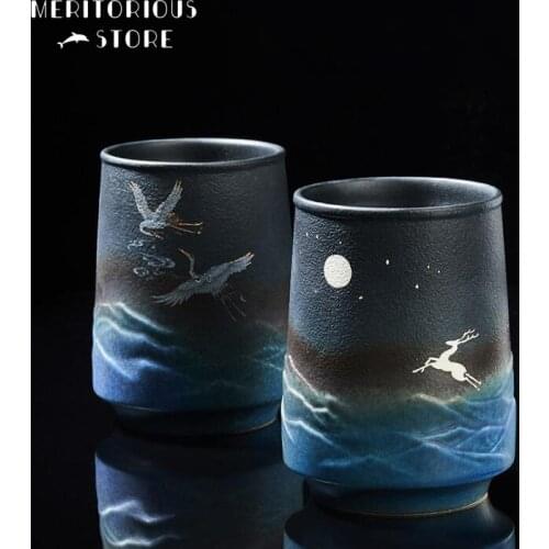 Unique Exquisite Chinese Classic Style Ceramic Cup Home Office Mug Coffee Cup Large Beer Mug Art Printing Creamic Bottle