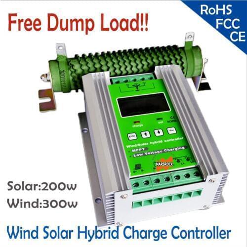 500w Auto 12/24V Off Grid High Efficiency MPPT Solar Wind Hybrid Charge Controller for wind solar hybrid street light system
