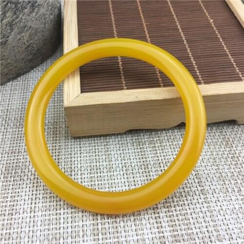 Chinese hand-carved Hetian Topaz Bracelet womens round Bracelet