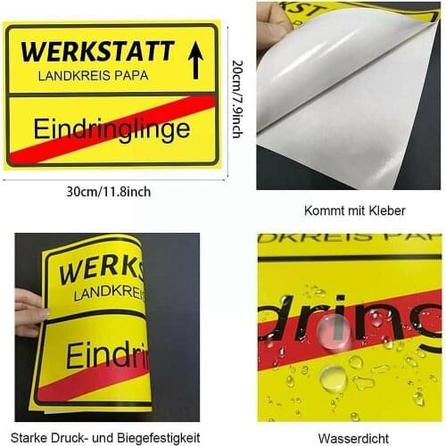 Workshop Sign As A Gift For Dad On Fathers Day - Address Stickers Signs 2021 For Dad Ideas Gift Waterproof P3Y8