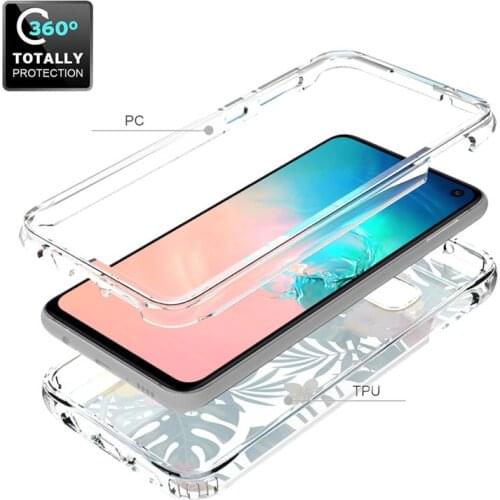 100pcs/Lot 360 3 in 1 Full Body Flower Phone Case For Samsung Galaxy S9 Plus S10E A32 A52 A72 A42 Anti Shockproof TPU Coque